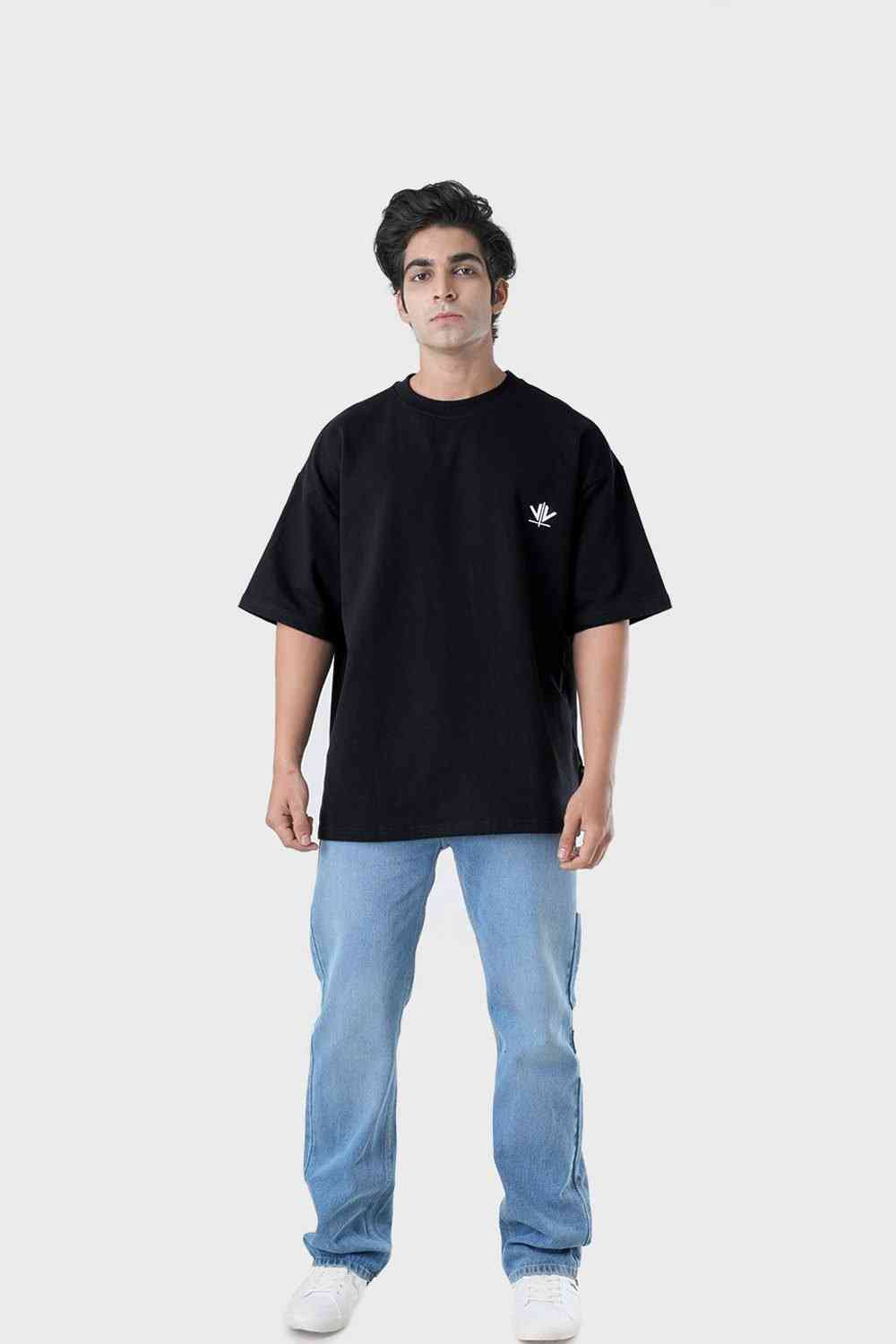 Men's Oversized Drop Shoulder T-Shirt - HIP HOP in Color Black