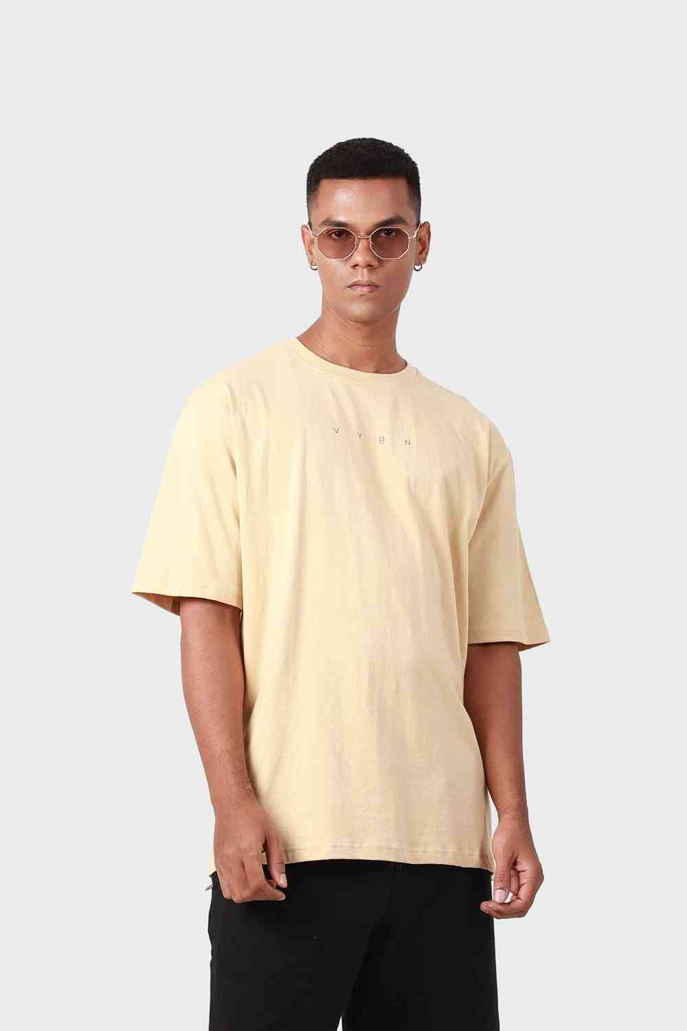Men's Oversized Half-Sleeves Tee - HIPHOP