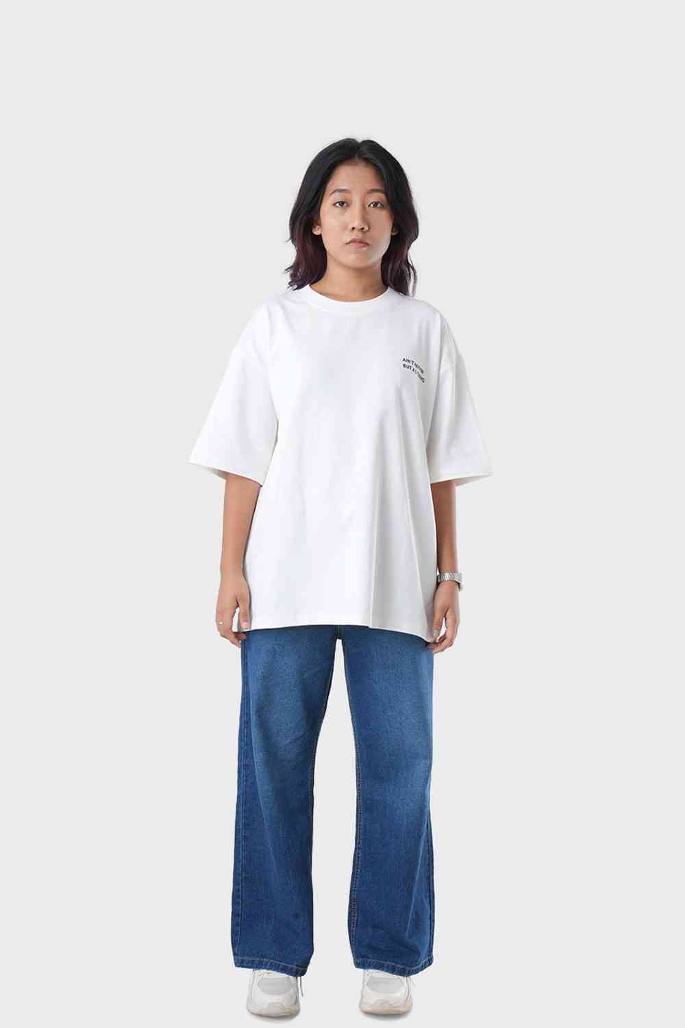 Women's Oversized Drop Shoulder T-Shirt - HIP HOP in Color Off White